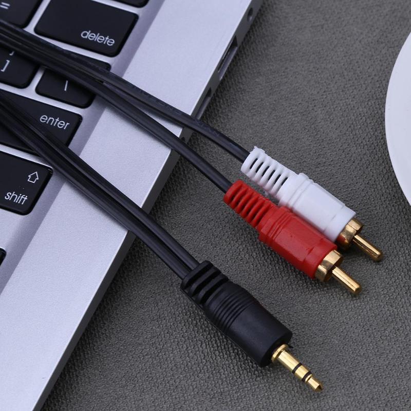 1.5M 3M 5M Jack 3.5mm Audio Cable Connector plug 2RCA Lotus One Point Two Speaker Audio Cable for Computers Connected to TV