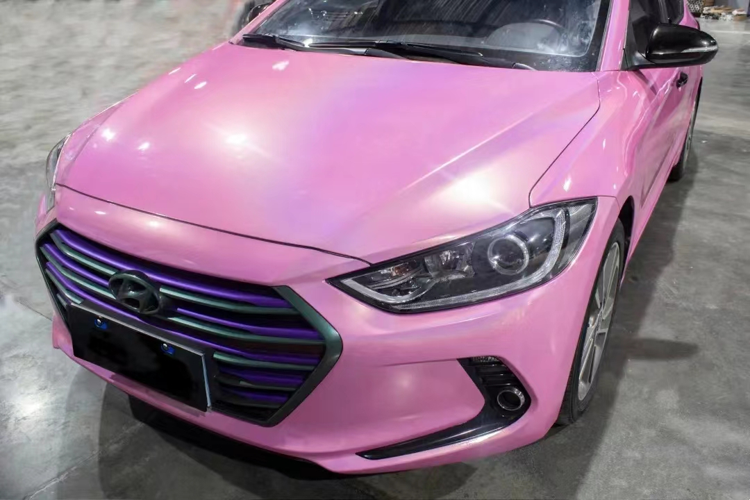 PET liner Glossy Holographic Laser Pink Car Vinyl