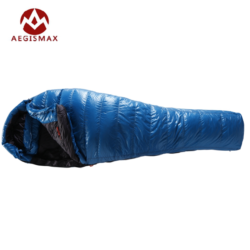 New Aegismax M3 Lengthened Mummy Sleeping Bag Ultralight White Goose Down Box Baffles Winter Outdoor Camping Hiking 210cm*82cm
