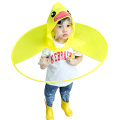 Cute Raincoat Cartoon Duck Kids Rain Coat UFO Children Umbrella Hat Magical Hands Free Tops Boys And Girls Windproof Rainwear