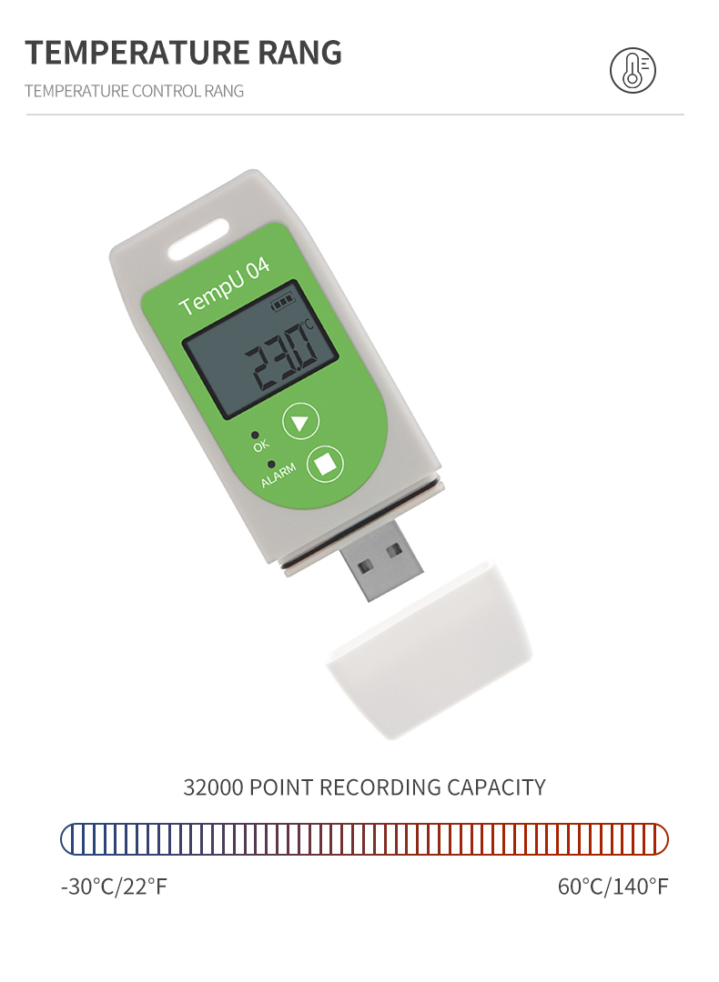 USB Temperature Data Logger with LCD Display 