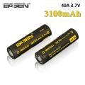 2X18650 Basen Battery lithium ion battery cvell 3.7V 3100mAh/40A/50A 3200mAh/40A 3500mAh/30A higher capacity 18mm * 65mm