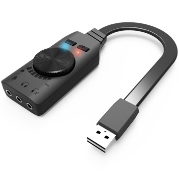 GS3 Stereo Sound Card Audio Adapter Virtual 7.1 Channel Black External USB 3.5mm Headset Converter For PC Desktop Notebook