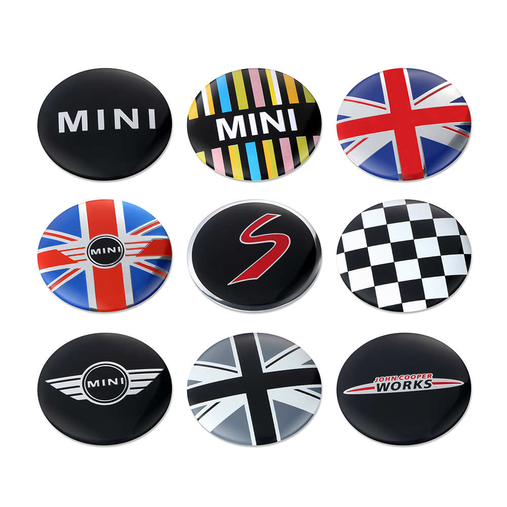 4pcs 56mm Car Wheel Center Hub Cap Stickers Badge Emblem Cover for MINI Cooper S JCW One + R56 R60 R61 F54 F55 F56 F60 Accessory