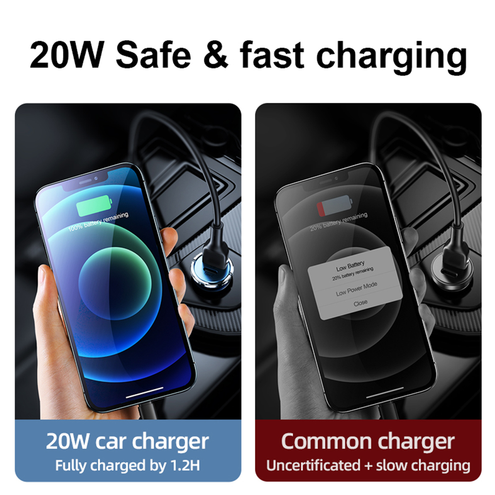 Joyroom 20W Car Charger USB Fast Charger Mini With QC 4.0 3.0 Quick Charge Type C PD Charger For iPhone 12 For Huawei Xiaomi