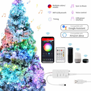5M/10M Christmas Decoration Christmas Tree Led String Light Lamp Smart Bluetooth LED Lights Garland App Remote Control Light