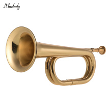 Muslady B Flat Bugle Call Trumpet Brass Cavalry Horn with Mouthpiece for School Band Cavalry Military Orchestra