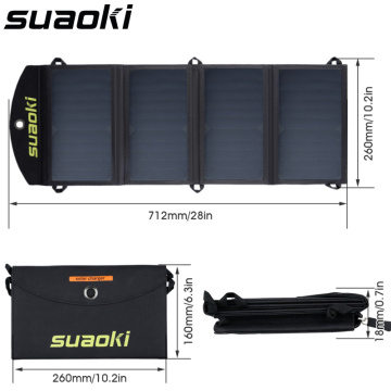 Suaoki Portable 25W Folding Foldable Waterproof Solar Panel Charger Mobile Power Bank for Phone Battery Dual USB Port Outdoor