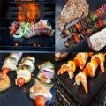 1pcs Reusable Non-stick Surface BBQ Grill Mat Baking Sheet Hot Plate Easy Clean Grilling Picnic Camping