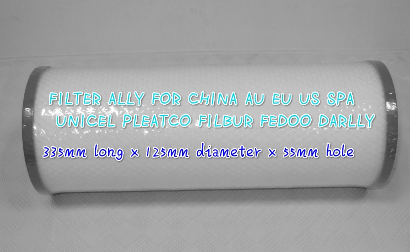 free shipping 12 pcs/lot Arctic Spas filter 335mm long x 125mm (OD) x 55mm hole and micron 800 sq/ft hot tub filter