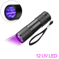 UV LED Flashlight 21LED 12LED UV Light 395-400nm Portable linterna torch Ultraviolet Black Light lamp