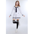 Japanese School Uniforms for Women Korean Navy Sailor Cotton School Uniforms For Girls Straps Skirt+Long Sleeve Shirt+Tie