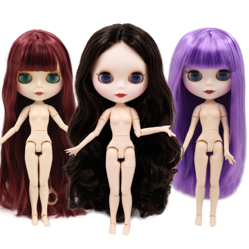 ICY DBS Blyth doll 1/6 toy joint body white skin matte face 30cm naked doll random eyes colors