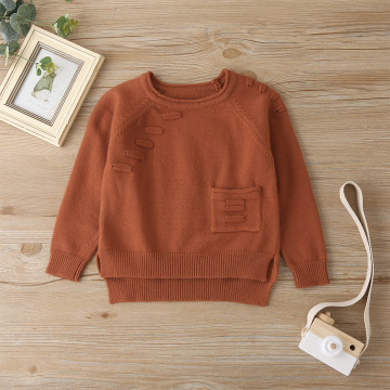 2020 Winter Baby Boys Girls Sweater Long Sleeve Casual Solid Pockets Sweater Warm Casual Loose Baby Girls Boys Sweater