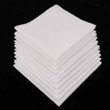 10pcs 100% Cotton White Handkerchiefs Square Super Soft Washable Hanky Chest Towel Pocket Square Hanky DIY Accessories 28x28cm