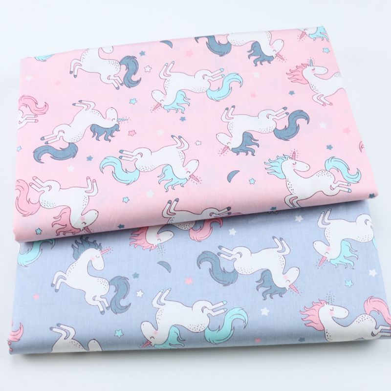 DIY Unicorn Pattern Twill Cotton Fabric Bundle Sewing Quilt fabric Crafts for Handmade Sheet Pillowcase Curtain Tablecloth