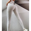 CHRLEISURE Women's Yoga Leggings Solid Patchwork Fold High Waist yoga Pants Sexy Elasticity Profession Running Leggings Female