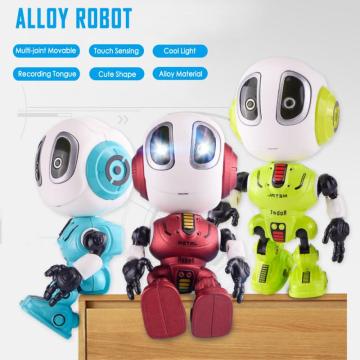 Steam Smart Talking Robot Toy DIY Gesture Electronic Removable Doll Toy Head Touch Sensor LED Light Alloy Robot