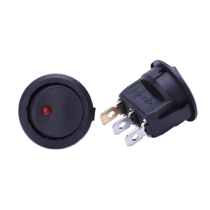 20 Pcs 12V 20A Amps On/Off/ 3 Position Terminal Round Rocker LED Toggle Switch Blue & Red