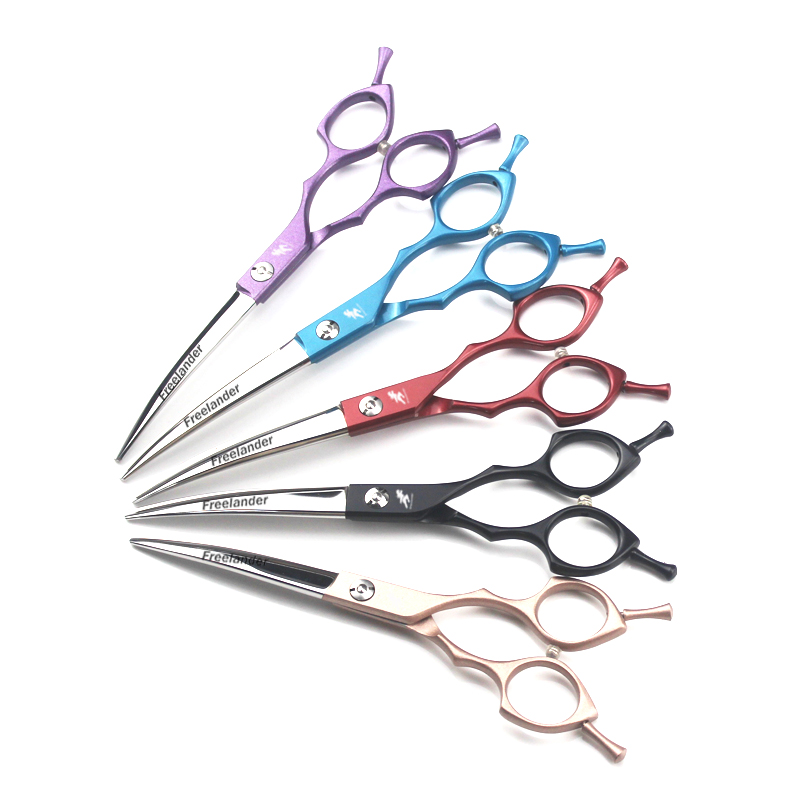 6.5 inch pet hairdressing scissors five-color pet scissors cutting Scissors double tail curved scissors