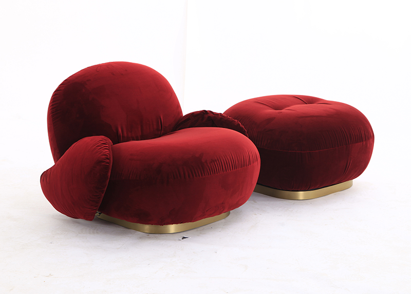 red-fabric-armchair-with-ottoman
