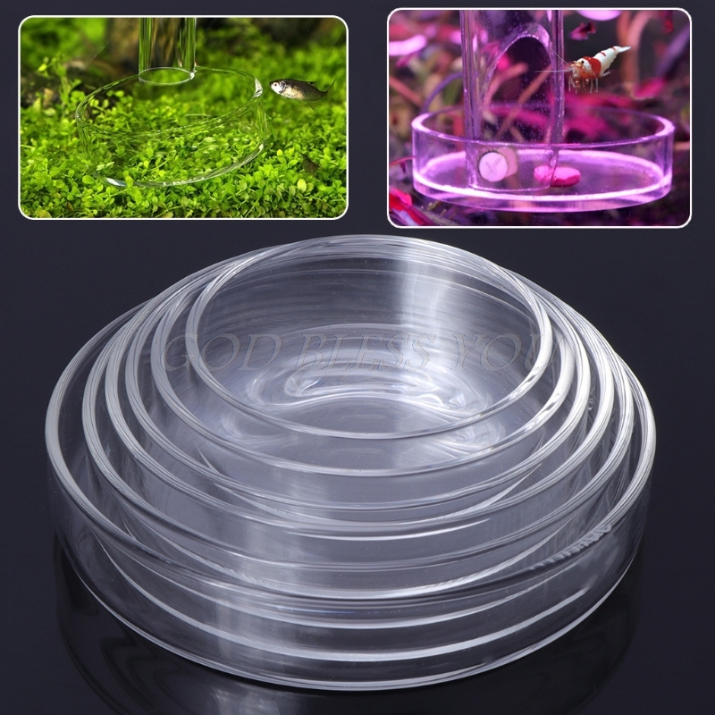 New Arrival Fish Tank Feeder Aquarium Shrimp Glass Feeding Bowl Dish Tray 6 Size Drop Shipping