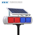 Solar High flux LED Road Hazard Warning Light double side Red & Blue caution