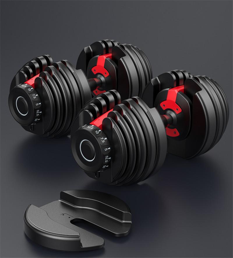 Hot Sale ! Free DHL Shipping ! Weight Adjustable Dumbbell 5-52.5lbs Fitness Workouts Dumbbells Tone Your Strength Muscles LWT