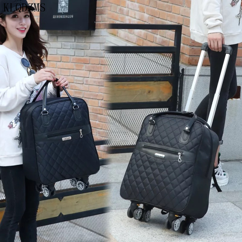 KLQDZMS 20/24inch fashion rolling luggage spinner oxford trolley suitcase with wheel women travel bags