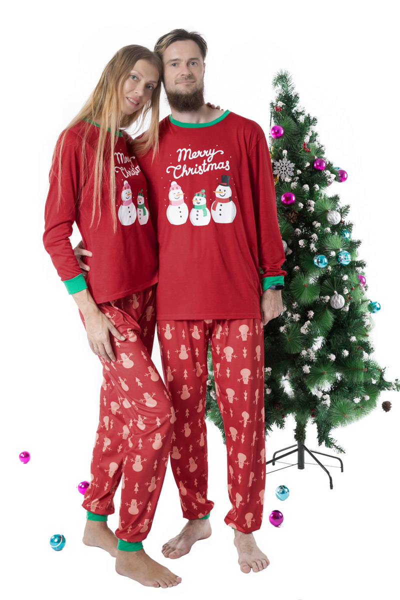 Christmas Snowman Men Women Sleepwear Family Pajama Sets Family Matching Outfits Mother Daughter Father Son Pyjamas Set Clothes