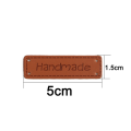 10pcs Handmade Letter Pattern PU Leather Tags Rectangle Embossed Label DIY Flag Labels for Garment Sewing Accessories