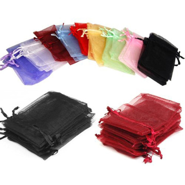 100PCS Mesh Sheer Organzar Gift Bag 11Size Wedding Christmas Party Candy Storage Bags Jewelry Pouches Drawstring Bag Packaging