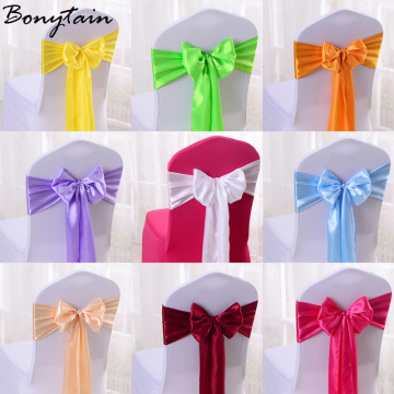 2.7M Chair Knot Bows Sashes Satin Silk Cloth Wedding Chair Fabric Seat Chair Cover Bow Sashes DIY Ribbon for Party Chair Decor