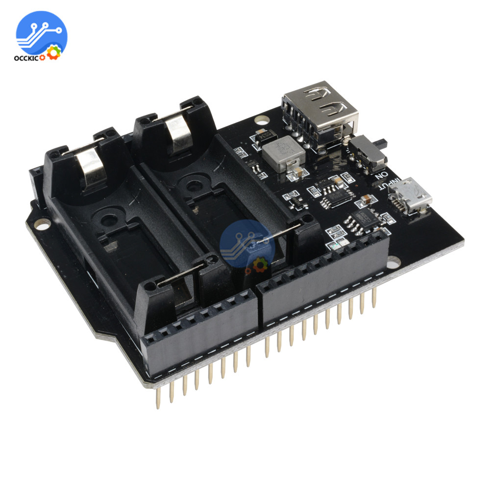 Dual 16340 lithium Battery Charger Module with USB Battery Power Bank Balance Charger Holder Board For Arduino UNO R3