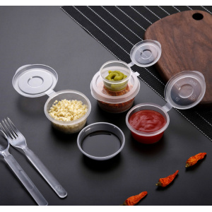 Disposable sealed plastic storage sauce box