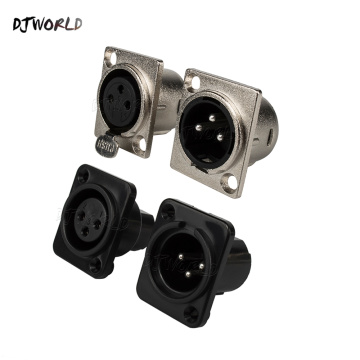 1 Pair Xlr Connectors Metal/Plastic Socket 3-Pin Caron Socket For Microphone Connector Stage Light Equipment Cable Connector
