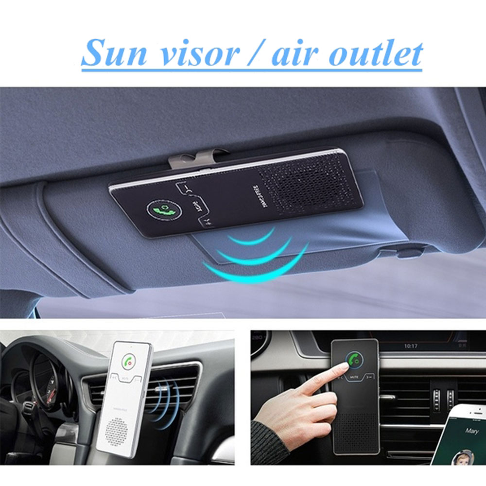 Wireless Handsfree Bluetooth Car Kit Elegant Hands Free Calling Transmitter sun visor Speakerphone With Car Charger For Phone