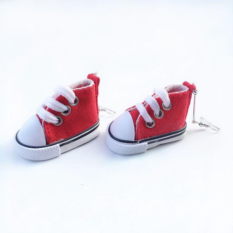 2020 Trendy Women Earrings Handcrafted Funny Mini Canvas Shoes Earrings Exaggerated Personality Niche Earrings for Women Cloth