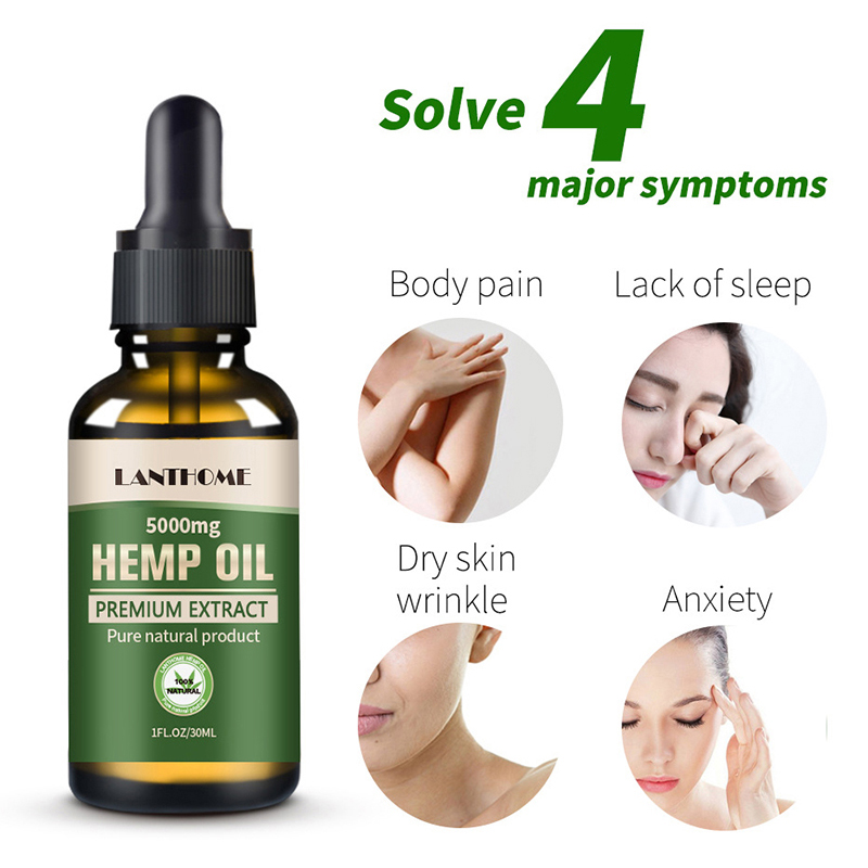 5000mg Hemp Essential Oil Extract Drop Pain Relief Oil Anxiety Relax Massage Oil Reduce Sleep Improves Cbd Hemp Organ