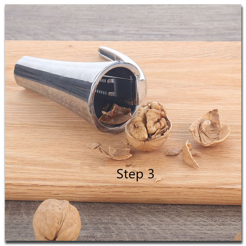 SHENHONG Zinc Alloy Pecan Nut Cracker Walnut Nutcracker Pine Cascanueces Sheller Funnel Frosted Grips Pliers Clamp Kitchen Tool