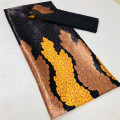 African wax ribbon silk wax ankara satin fabric 4 yards audel/modell With gold cotton fabric for dress +2 yards chiffon XM111801
