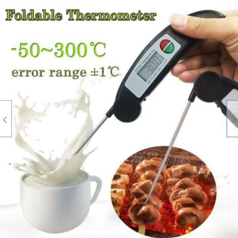 1pc Folded Meat Thermometer Digital BBQ Thermometer Electronic Cooking Food Household Thermometer Kitchen Oven Thermometer Tools