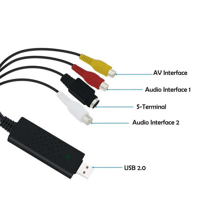 Hot Sale E7WIN USB 2.0 Easy Cap Video TV DVD VHS DVR Capture Adapter Easier Cap USB Video Capture Device support Win10