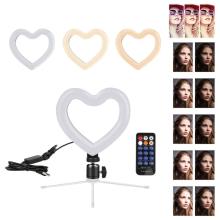 6 Inch Heart-shaped Dimmable LED Selfie Ring Light USB Selfie Ring Lights Lamp For Photography Ringlight For Cell Phone Studio