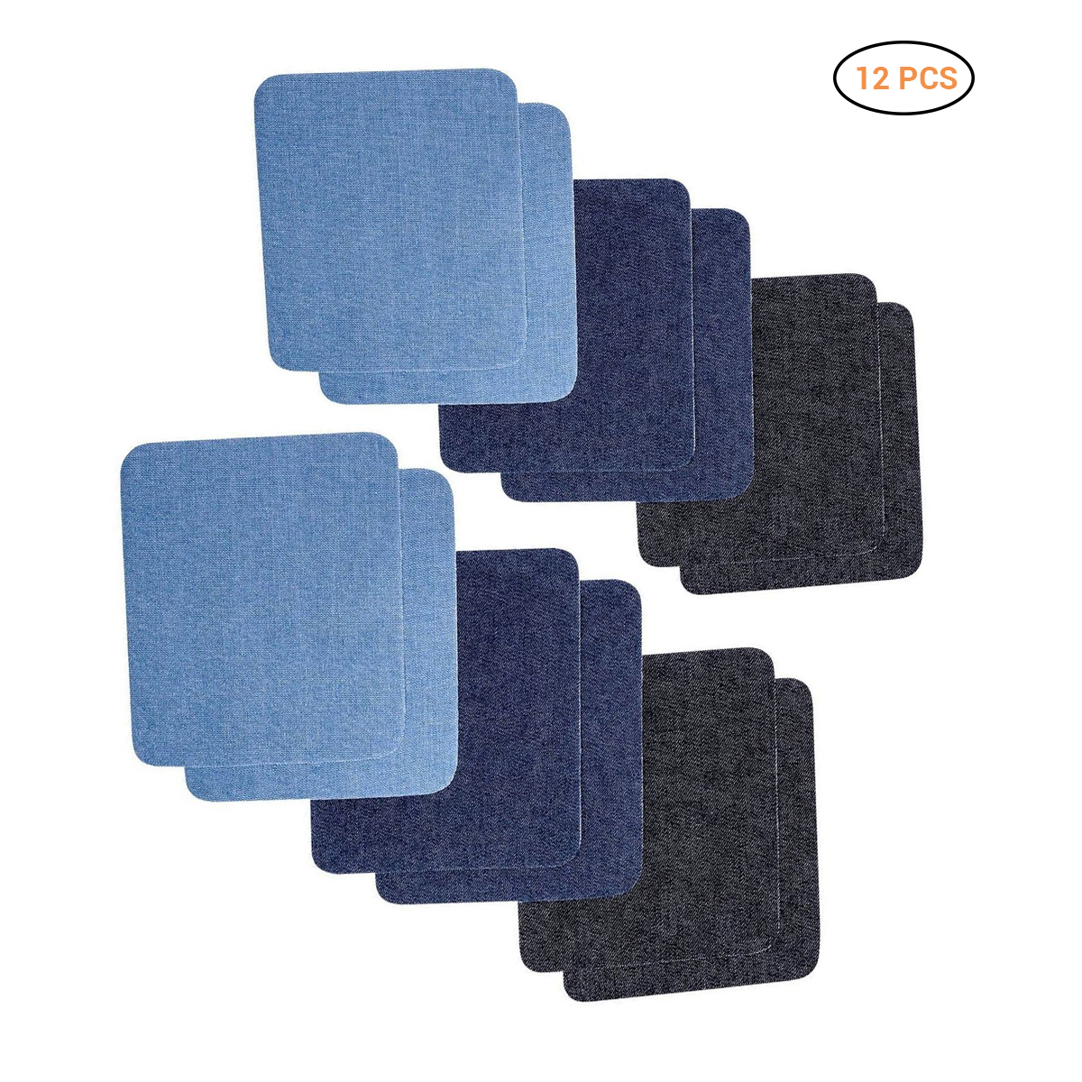 12 PCS Denim Patches DIY Iron On Denim Elbow Patches Repair Pants For Jean Clothing And Jean Pants Apparel Sewing Fabric