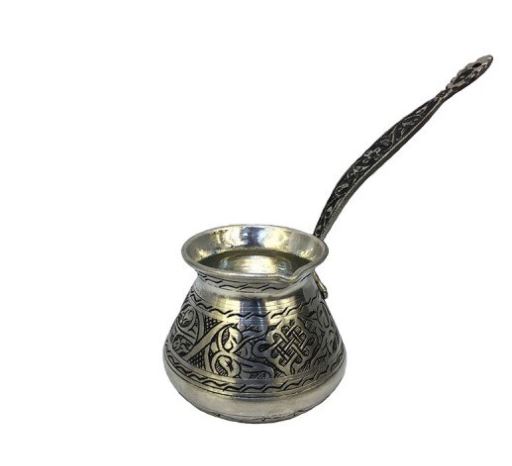 Traditional design with Turkish copper handmade carved decorative accessories with wooden metal handle coffee pot ottoman arabic