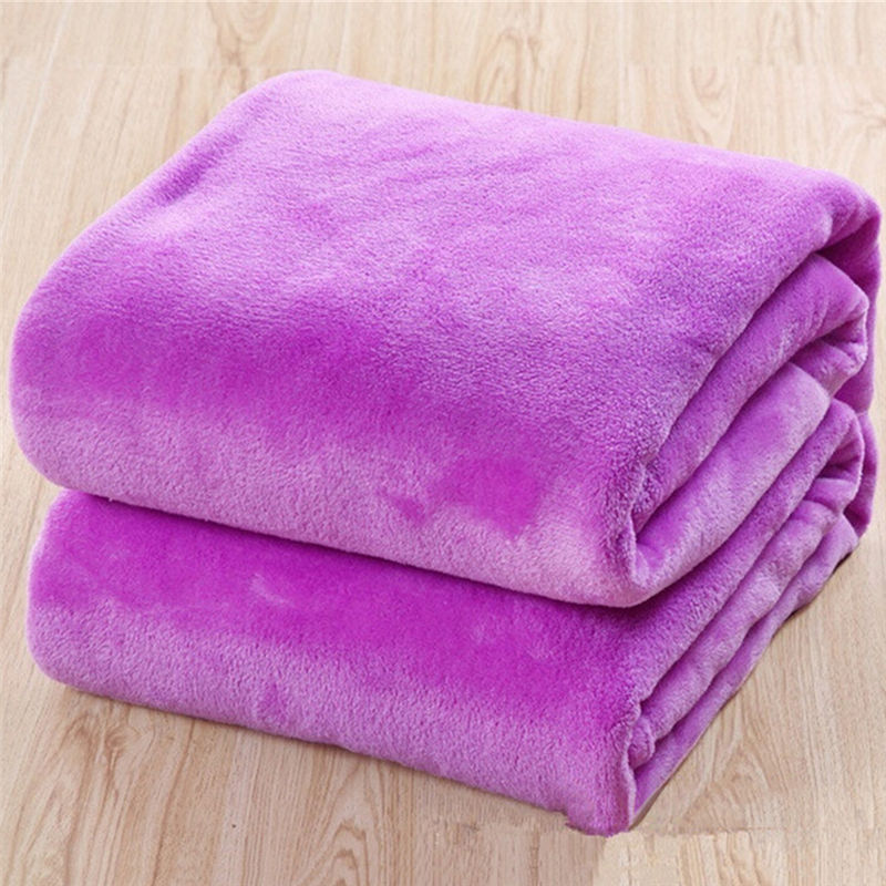1PCS 50cm * 70cm Blanket Fleece Blankets For Throw Blanket Machine Washable Home Textile Solid random Color
