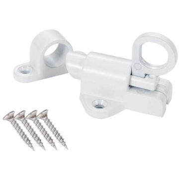 New Aluminum Alloy Security Automatic Window Gate Lock Spring Bounce Door Bolt Latch, White