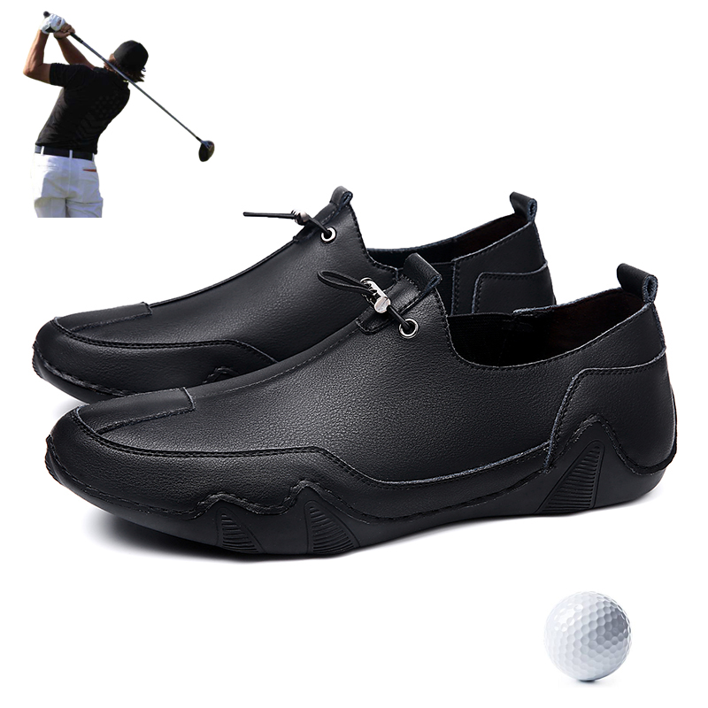 2020 Men Waterproof Golf Shoes Outdoor Grass Walking Sneakers Men Business Leisure Shoes Cow Leather Mens Golf Footwear