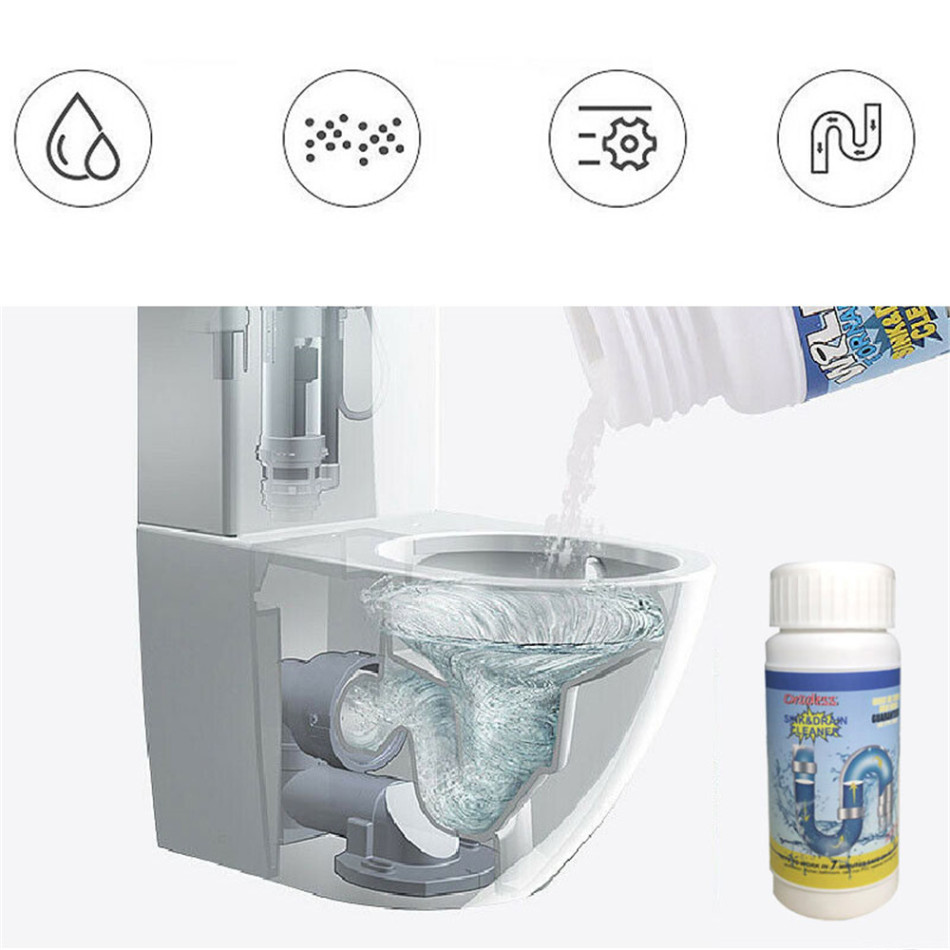 Sink& Drain Cleaner Powerful Pipe Dredging Agent Quick Foaming Toilet Cleaner Super Clog Remover Toilet Clogging Cleaning Tool